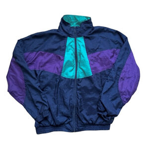 Vintage 90s Bill Blass Menswear Colorblock Zip Windbreaker Size Large